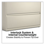 Alera 3-Drawer Lateral File Cabinet, Letter/Legal Size, Lockable, 40.25"H x 36"W x 18.63"D, Putty (ALEHLF3641PY)
