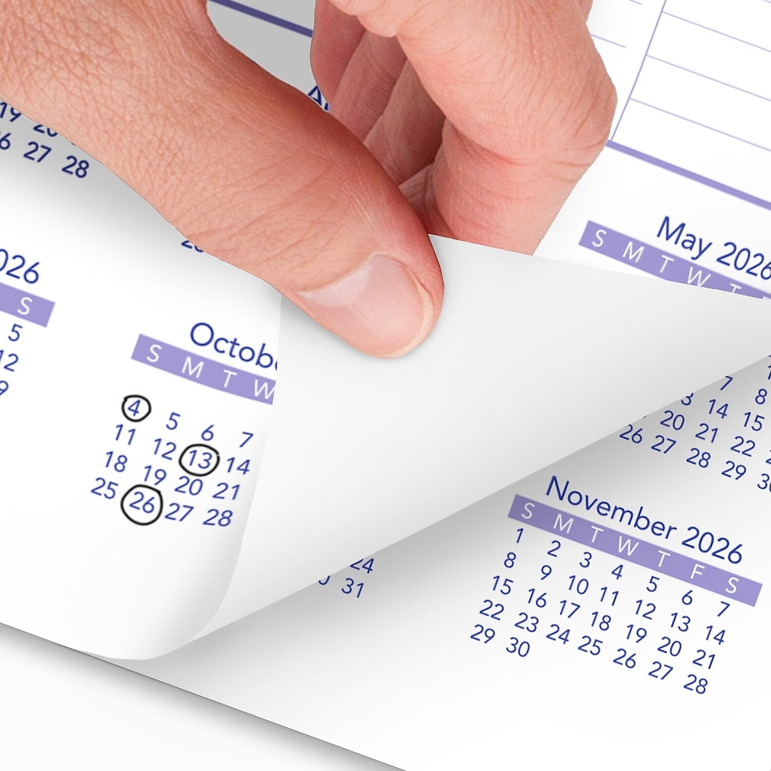 2026 AT-A-GLANCE 8" x 11" Monthly Wall Calendar, White/Purple (PM1-28-26)