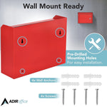 AdirOffice Steel Multipurpose Drop Box Interoffice Mailbox, Medium, Red (631-02-RED-PKG)
