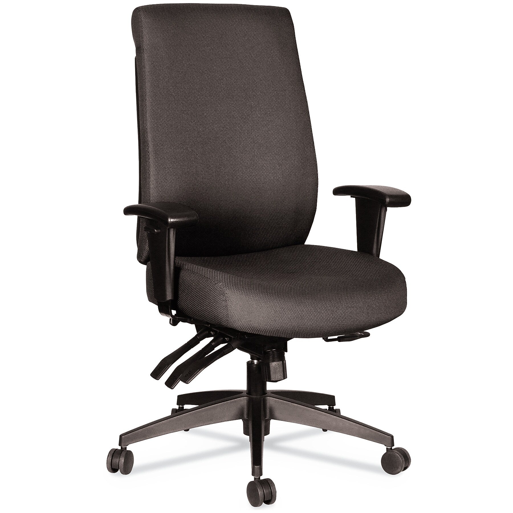 Alera Wrigley Series 24/7 High Performance High-Back Multifunction Task Chair, Up to 300 lbs., Black Seat/Back, Black Base