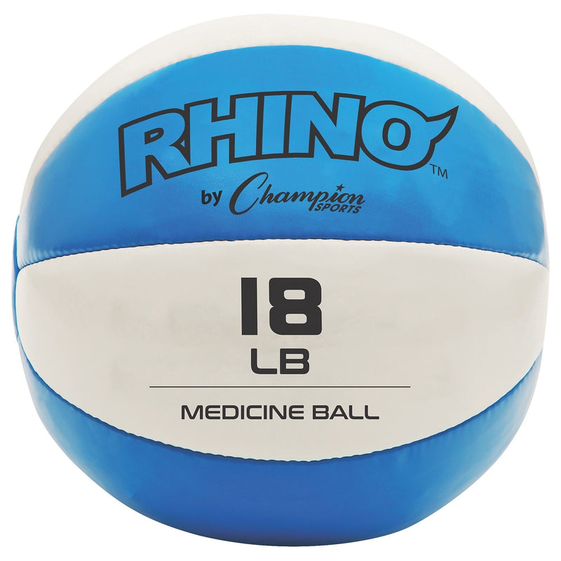 Champion Sports 18 lbs. Leather Medicine Ball, Teal/White (CHMP239)