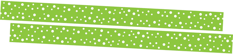 Barker Creek Double-Sided Border, 35" x 3", Dot to Dot Lime, 24/Pack (4438)