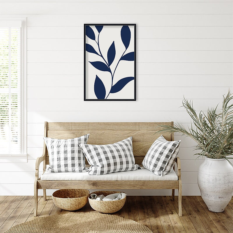 Amanti Art Modern Blue Botanical Abstract Print No 1 by The Creative Bunch Studio Wood Framed Wall Art Print, 23" x 33"