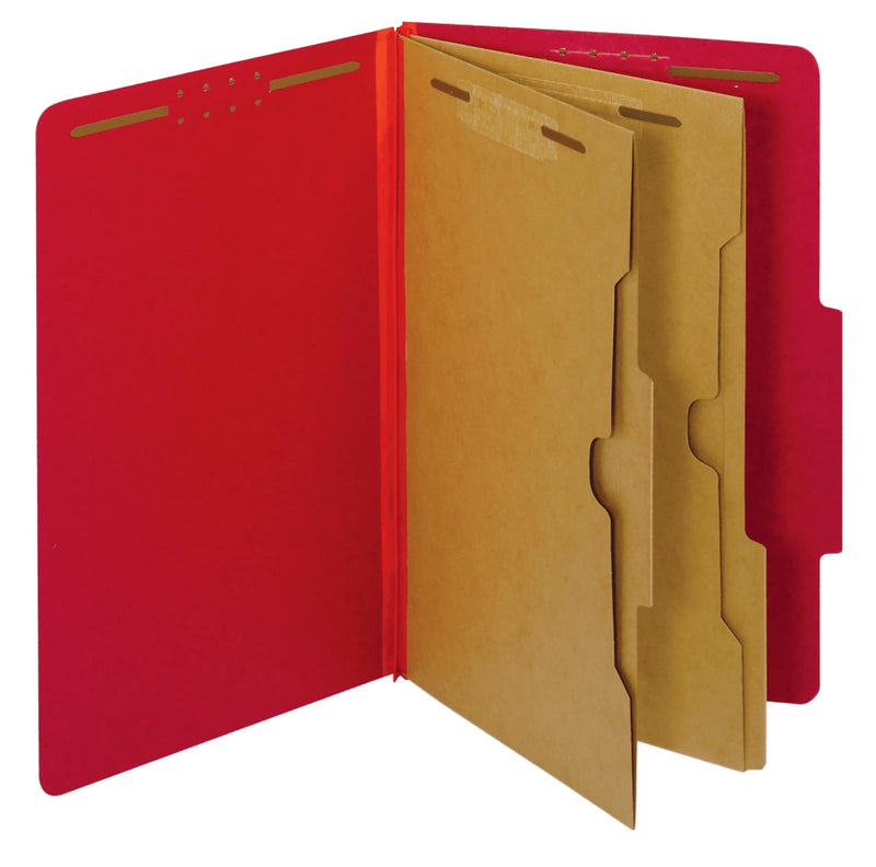 Pendaflex Classification Folder, 2-Dividers, 2 1/2" Expansion, Legal Size, Bright Red, 10/Box (29082P)