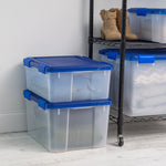 Iris WeatherPro 47 Quart Storage Bin with Latching Lid, Plastic, Clear, 4/Pack (500139)