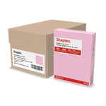 Staples Pastel 30% Recycled Color Copy Paper, 20 Lbs., 8.5" x 11", Pink, 5000/Carton (14779-AA)