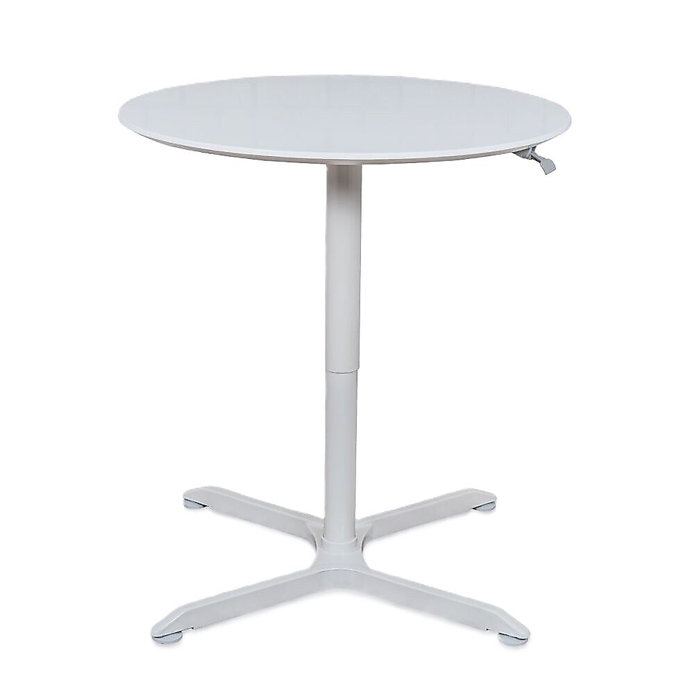 Luxor 36" Round Height Adjustable Café Table, White (LX-PNADJ-36RD)