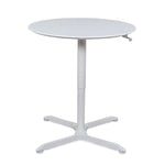 Luxor 36" Round Height Adjustable Café Table, White (LX-PNADJ-36RD)