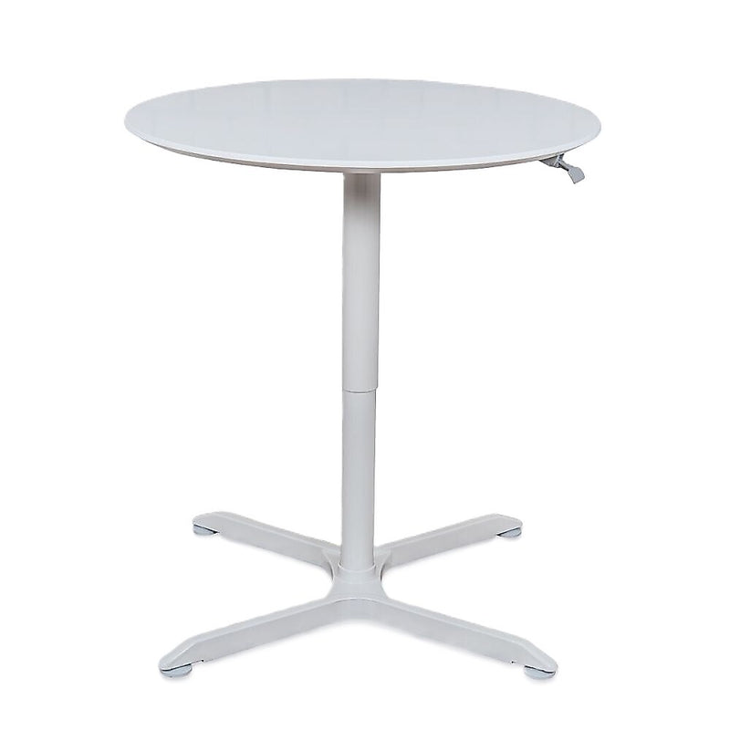 Luxor 36" Round Height Adjustable Café Table, White (LX-PNADJ-36RD)