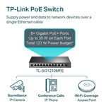 TP-Link 10-Port Gigabit Easy Smart Switch PoE, 1 Gbps, Black (TL-SG1210MPE)