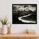 Amanti Art The Tetons and the Snake River Grand Teton National Park 1942 by Ansel Adams Wood Framed Wall Art Print, 22" x 18"