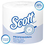 Scott Essential Recycled Toilet Paper, 1-ply, White, 1210 Sheets/Roll, 80 Rolls/Case (05102)
