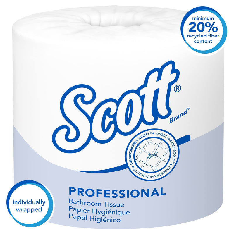 Scott Essential Recycled Toilet Paper, 1-ply, White, 1210 Sheets/Roll, 80 Rolls/Case (05102)