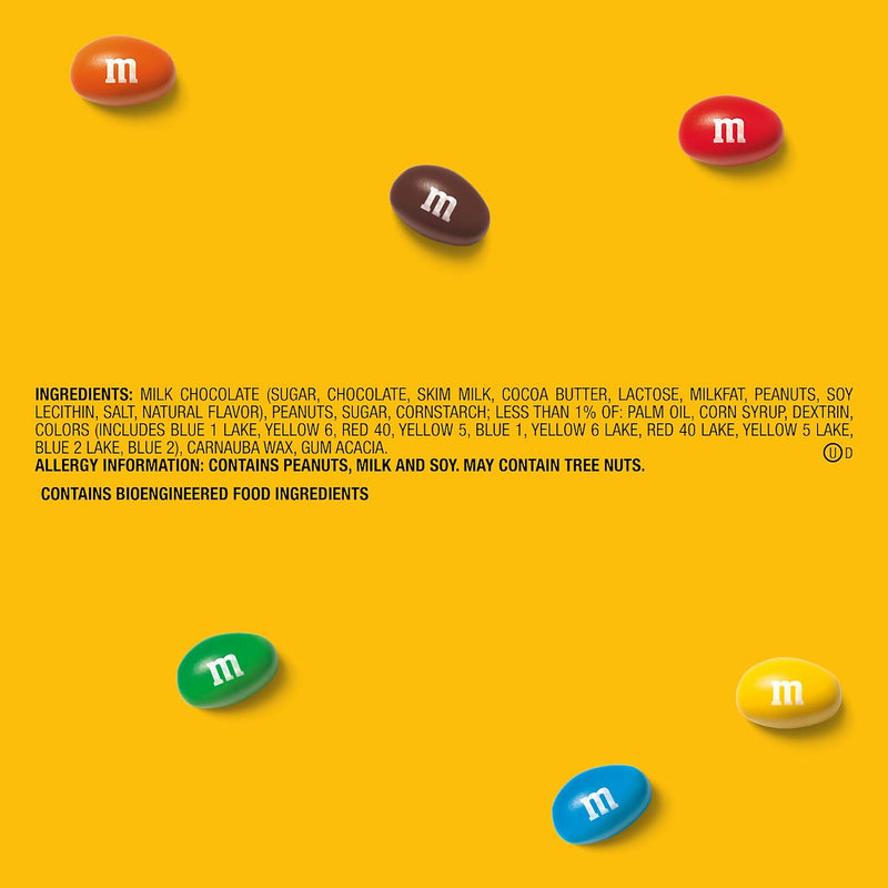M&M's Party Size Peanut Milk Chocolate Candy Pieces, 38 oz. (MMM55116)
