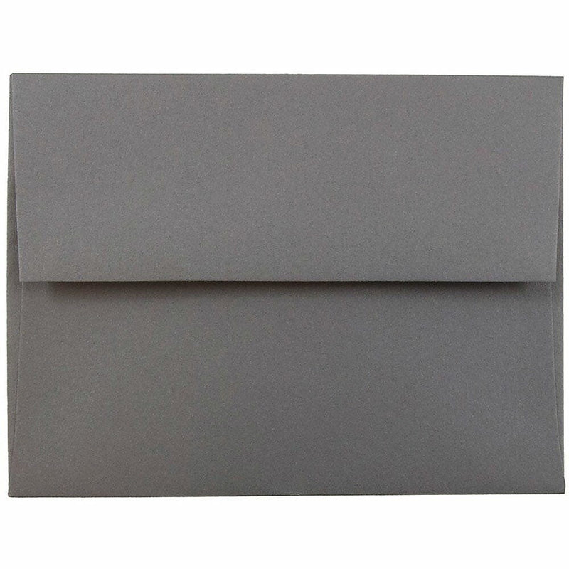 JAM Paper A2 Booklet Envelope 4 3/8" x 5 3/4", Dark Grey, 100/Pack (36396432d)