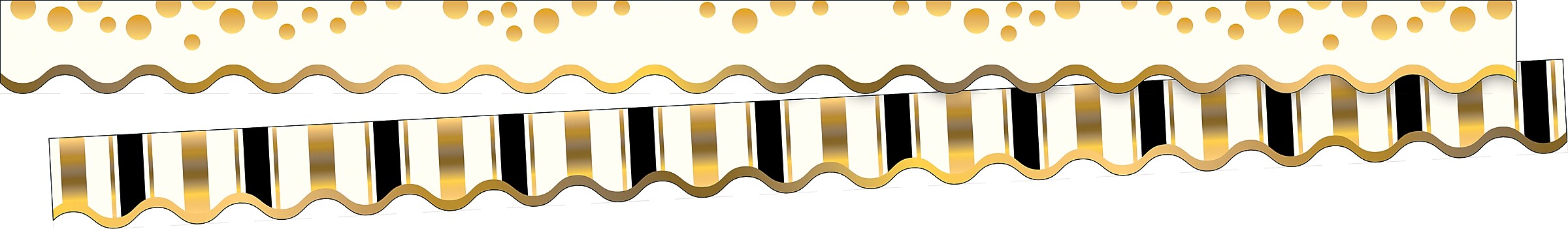 Barker Creek Double-Sided Scalloped Border, 36"' x 2.25", Gold Coins, 13/Pack (LL903)