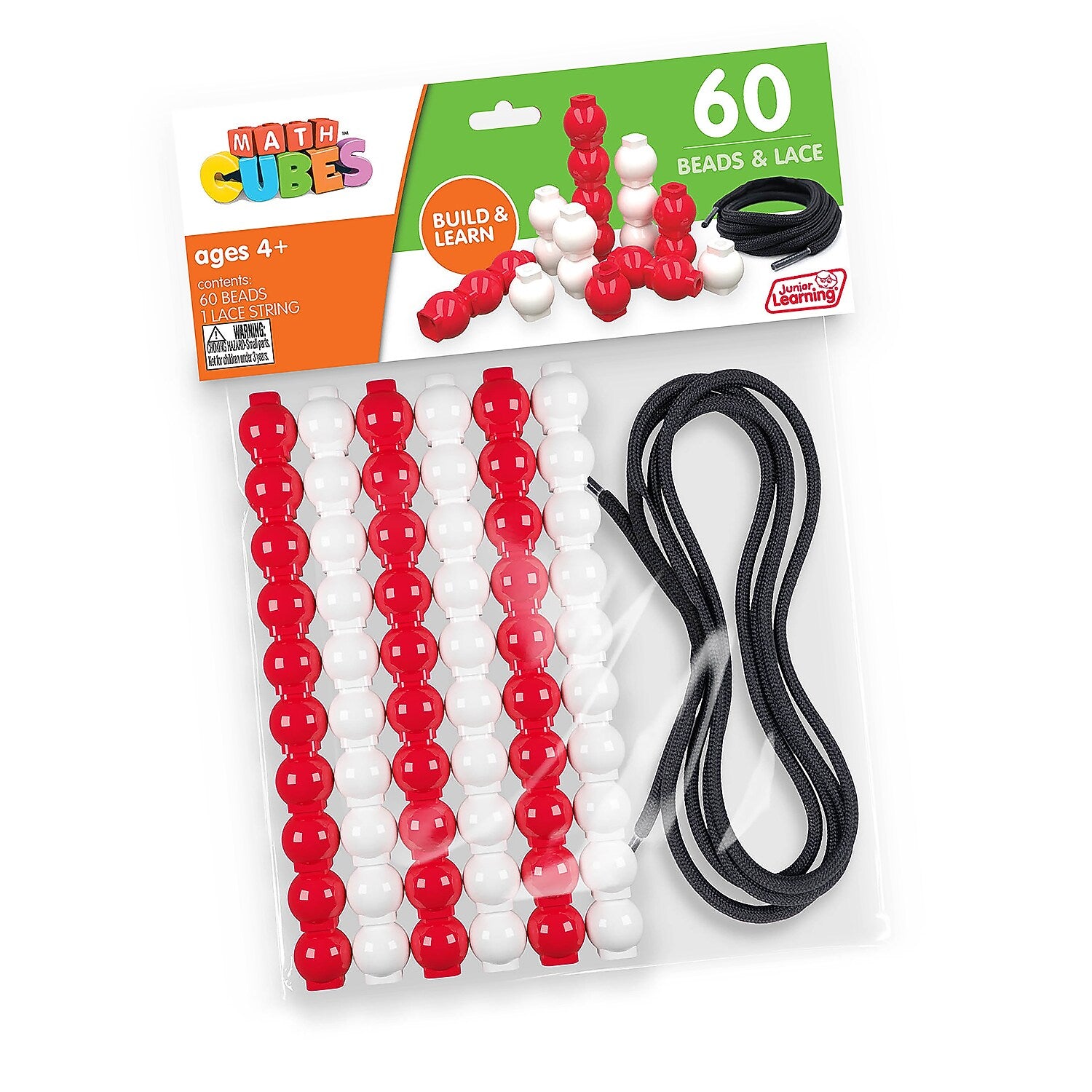 Junior Learning Bead Cubes and Laces, 61 Pieces/Pack (JRLMC115)