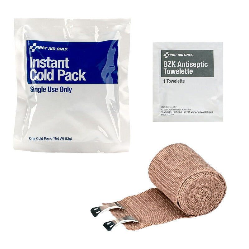 First Aid Only Bumps and Bruises Care Kit, 3 Pieces, 25 Packs/Carton (91577)