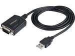 StarTech 3' USB-A to RS-232 Serial Adapter Cable, Male to Male, Black, Prolific Chip, COM Retention (1P3FPC-USB-SERIAL)