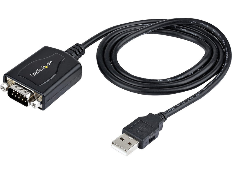 StarTech 3' USB-A to RS-232 Serial Adapter Cable, Male to Male, Black, Prolific Chip, COM Retention (1P3FPC-USB-SERIAL)