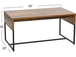 Household Essentials Wrap 35"W x 20"D Laminate Coffee Table, Hickory/Black (8272-1)