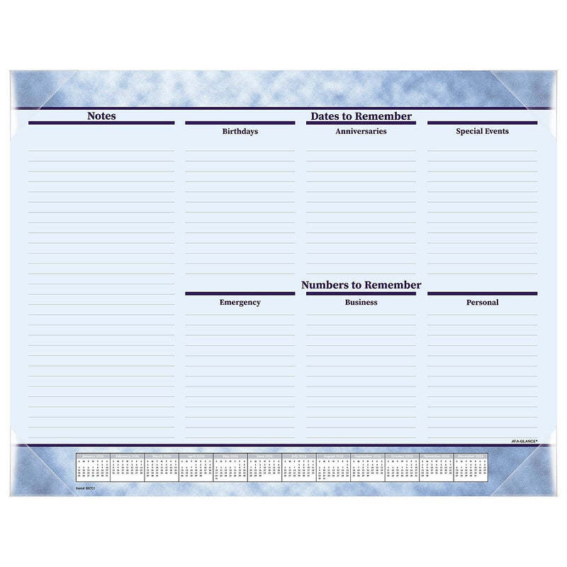 2026 AT-A-GLANCE 21.75" x 17" Monthly Desk Pad Calendar, Slate Blue (89701-26)