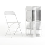 Flash Furniture HERCULES™ Plastic Armless Folding Chair, Premium White, 32/Pack