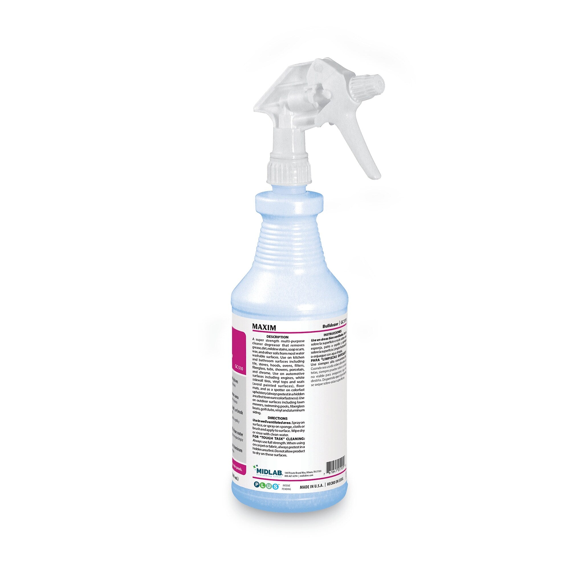 Maxim Bulldozer Cleaner/Degreaser RTU, Safe-to-Ship, Lemon Scent, 32 oz, 6/Carton (MLB05100086)