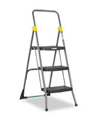 Cosco Commercial 3-Step Folding Stool, 300 lb Capacity, Gray (CSC11839GGO)