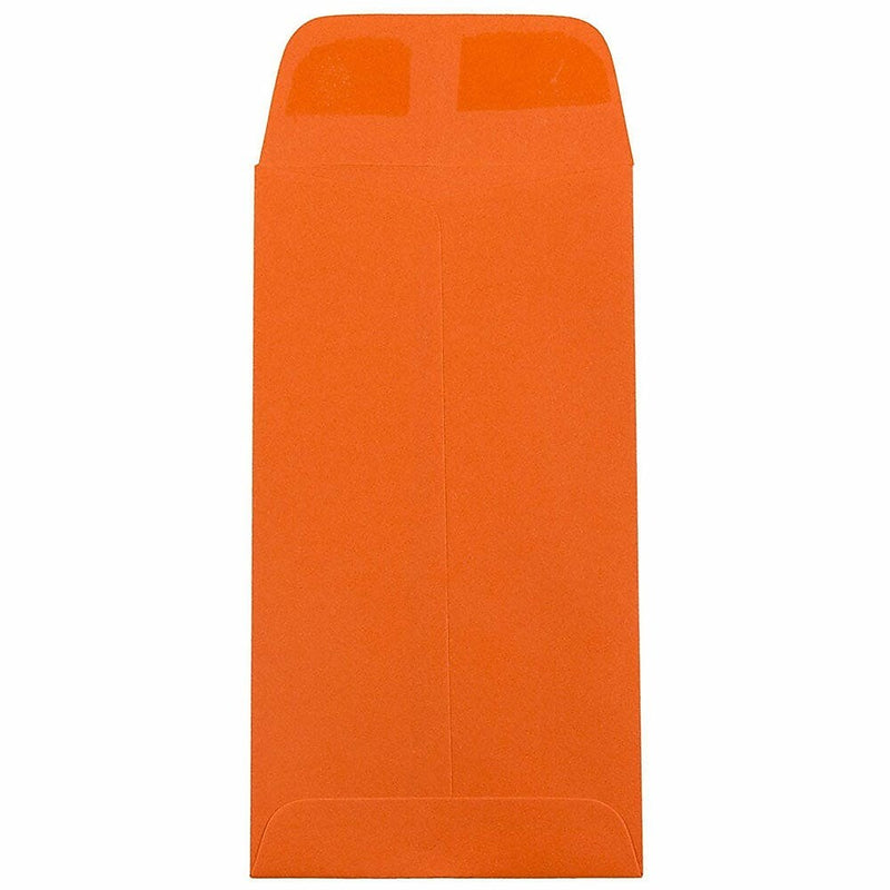 JAM Paper #7 Coin Envelopes, 3 1/2" x 6 1/2", Orange, 100/Pack (1526755d)