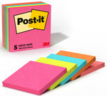 Post-it Notes, 3" x 3", Poptimistic Collection, 100 Sheet/Pad, 5 Pads/Pack (6545PK)