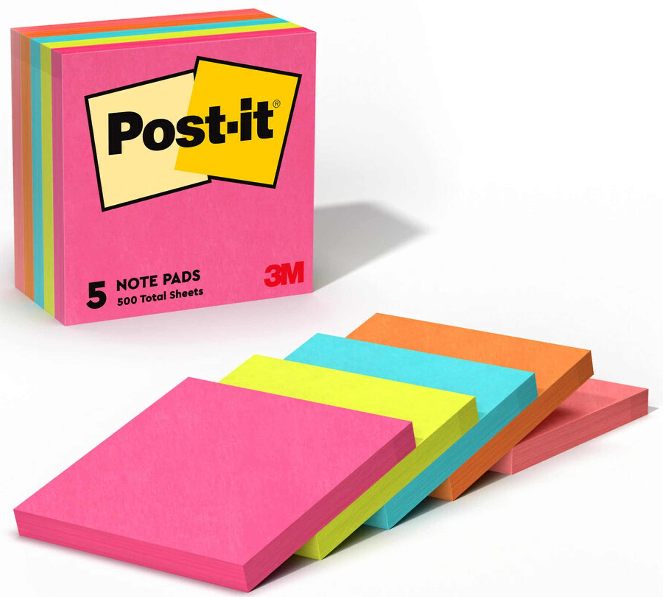 Post-it Notes, 3" x 3", Poptimistic Collection, 100 Sheet/Pad, 5 Pads/Pack (6545PK)
