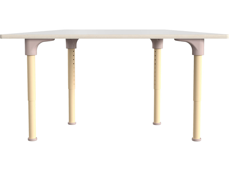 Flash Furniture Bright Beginnings Hercules Trapezoid Table, 47" x 20.75", Height Adjustable, Beech/White (MK-ME088028-GG)