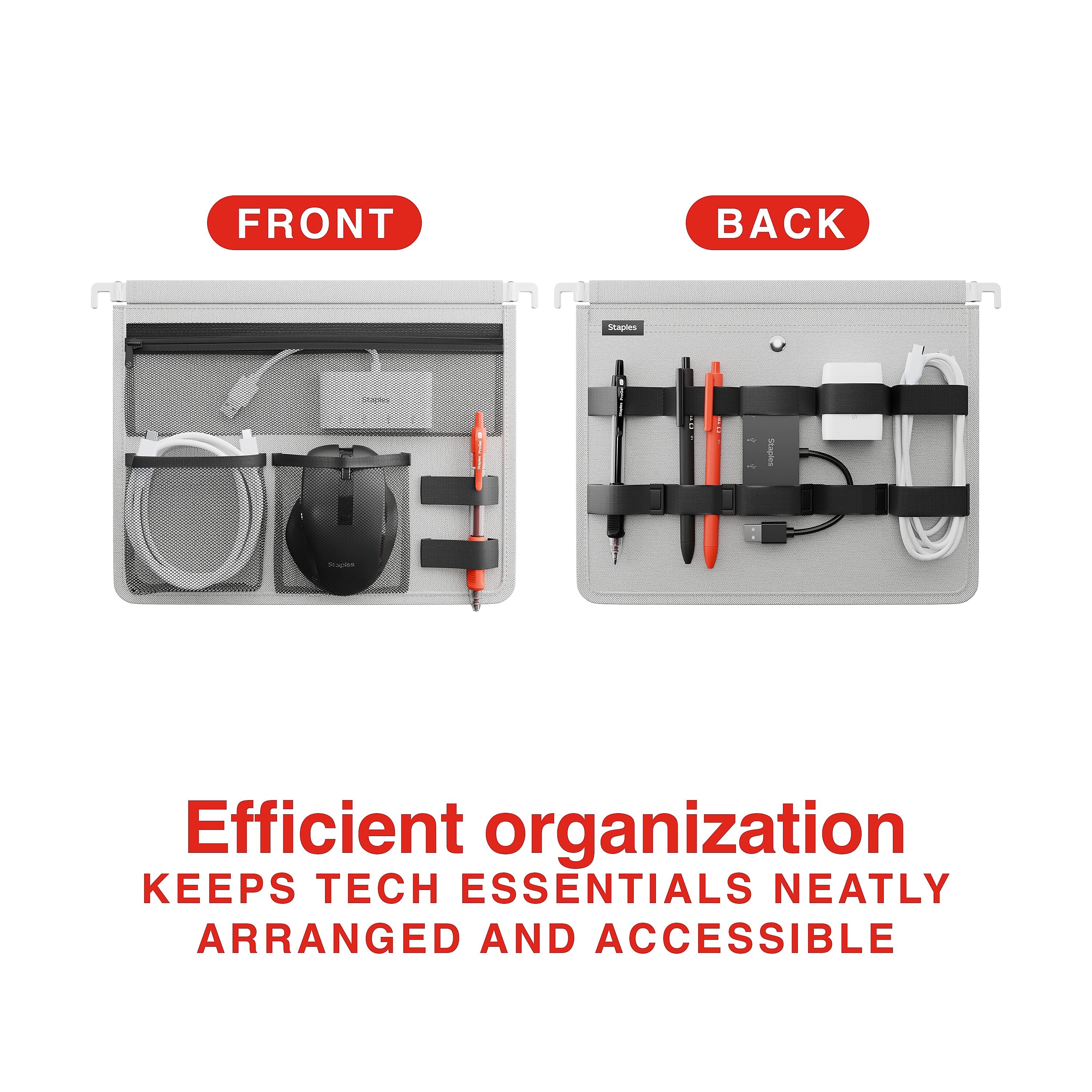 Staples File Cabinet Tech Organizer, Gray/Black (TR62605)