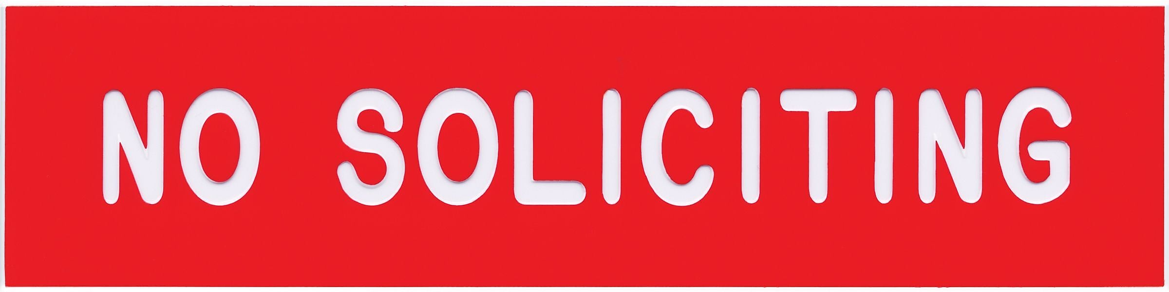 Cosco NO SOLICITORS Sign, 8" x 2", Red/White, 3/Set (098001PK3)