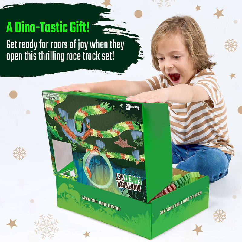 JitteryGit Dino Forest Race Track Site Toy Set, Multicolored (000635983088648)