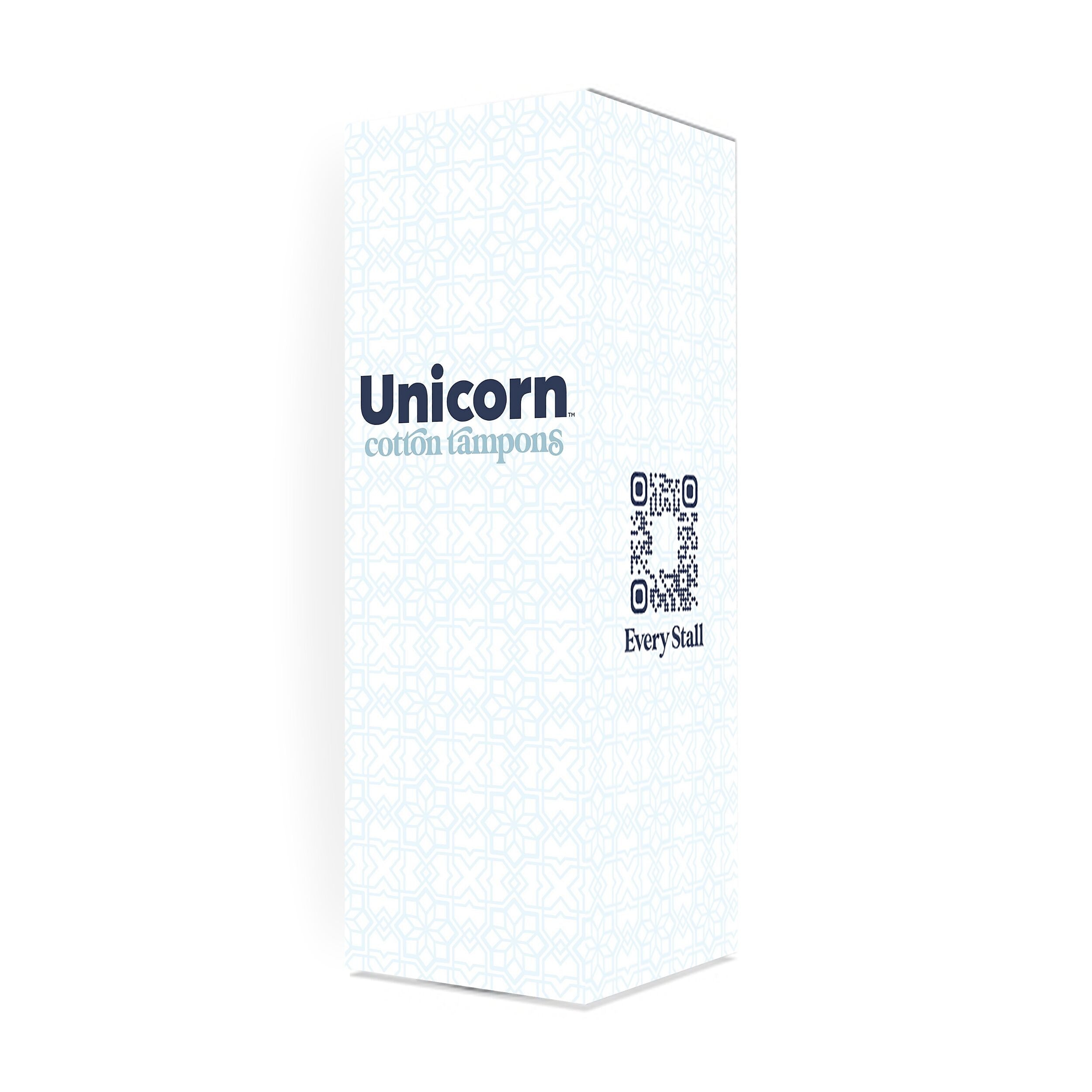 Unicorn Cotton Tampons, Plant-Based Applicator, 60/Cartridge, 6 Cartridges/Pack (TOP-08159)