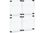 Azar Sign Holder, 12.5" x 15", Wall Mounted, Black, Acrylic, 4/Pack (105514-BLK-4PK)