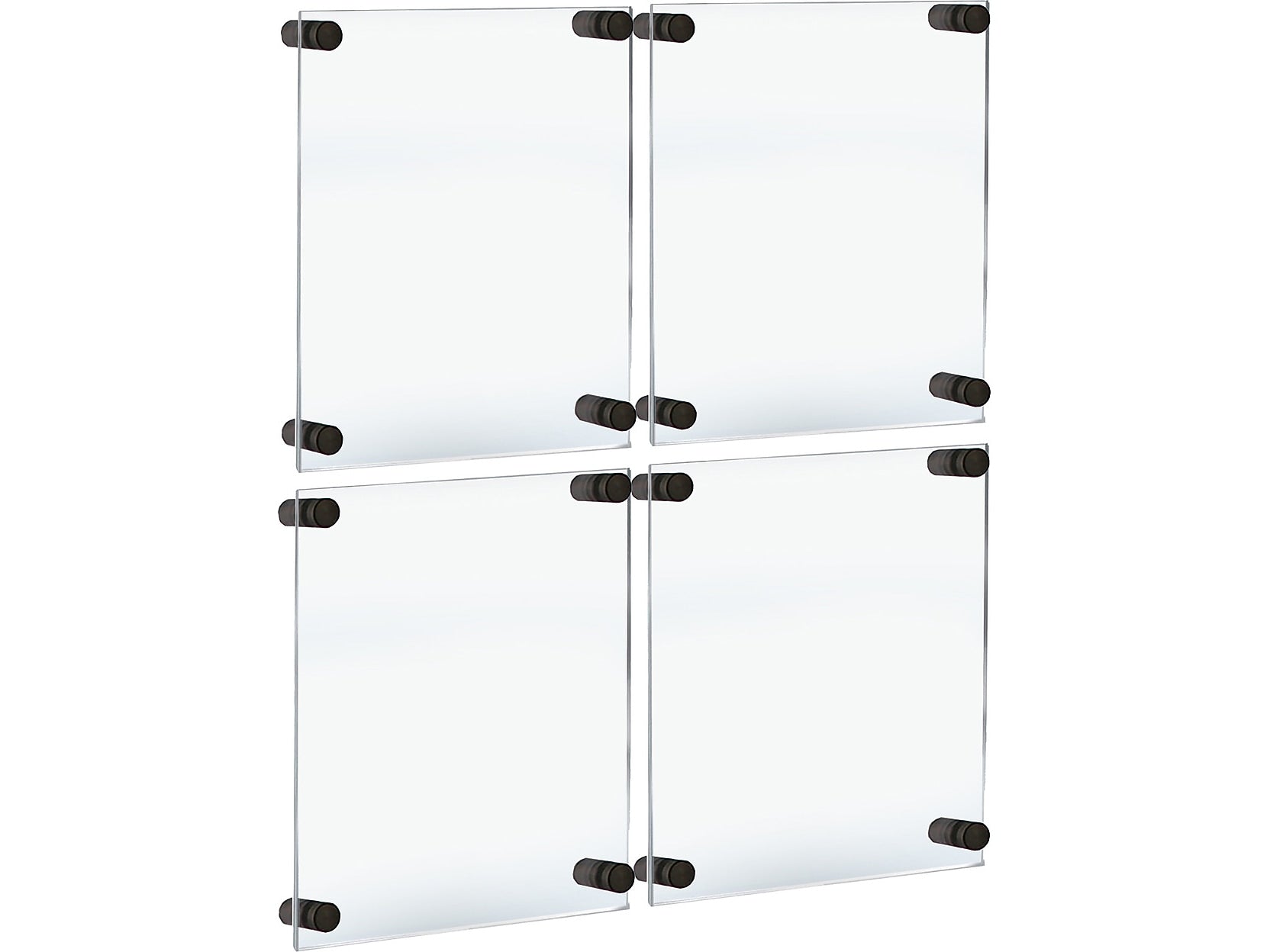 Azar Sign Holder, 12.5" x 15", Wall Mounted, Black, Acrylic, 4/Pack (105514-BLK-4PK)