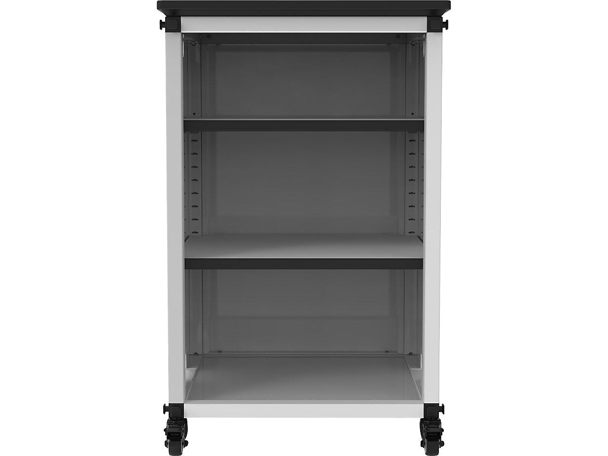 Luxor Mobile 3-Section Modular Classroom Bookshelf, 29"H x 18.25"W x 18.25"D, White (MBSCB01)