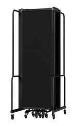 National Public Seating Robo Series 11-Panel Folding Mobile Room Divider, 72"H x 256"W, Black Fabric (RDB6-11PT10)