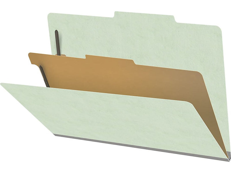 Medical Arts Press Pressboard Classification Folder, 1 Divider, 2" Expansion, Legal Size, Pale Green, 10/Box (DV-T52-14-3PGN)