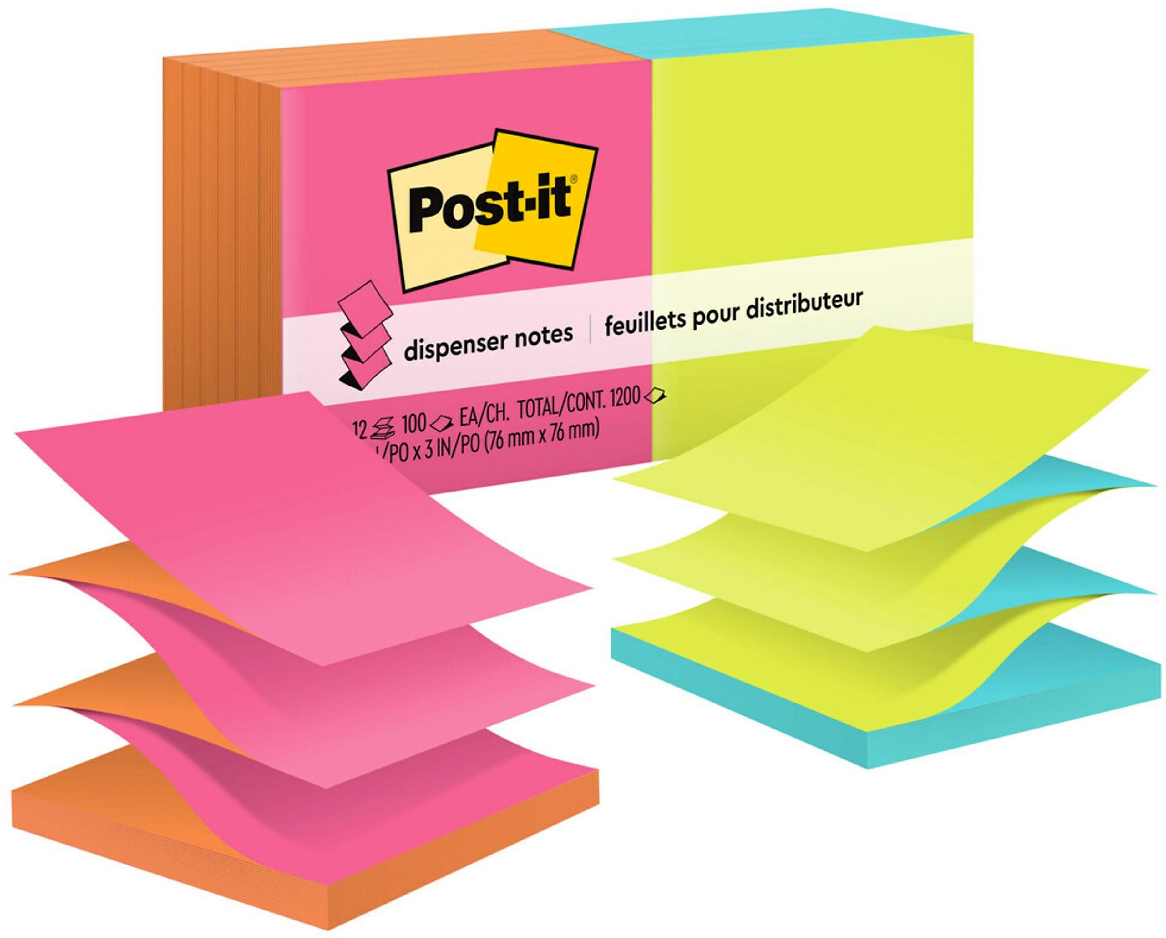 Post-it Pop-up Notes, 3" x 3", Poptimistic Collection, 100 Sheet/Pad, 12 Pads/Pack (R330NALT)