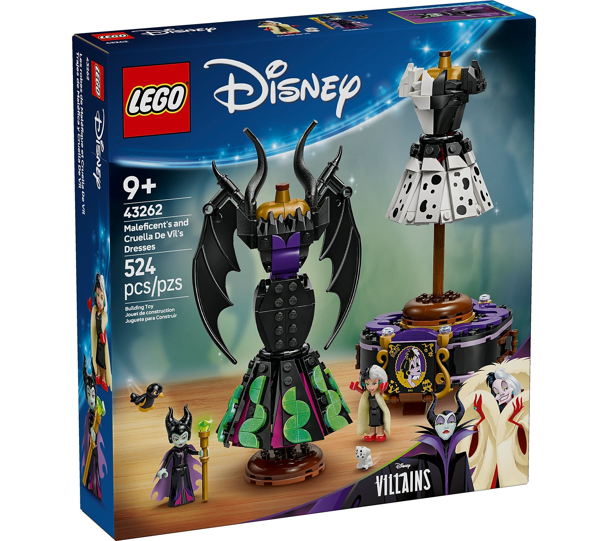 LEGO Disney Classic Maleficents and Cruella De Vils Dresses, 524 Pieces (43262)
