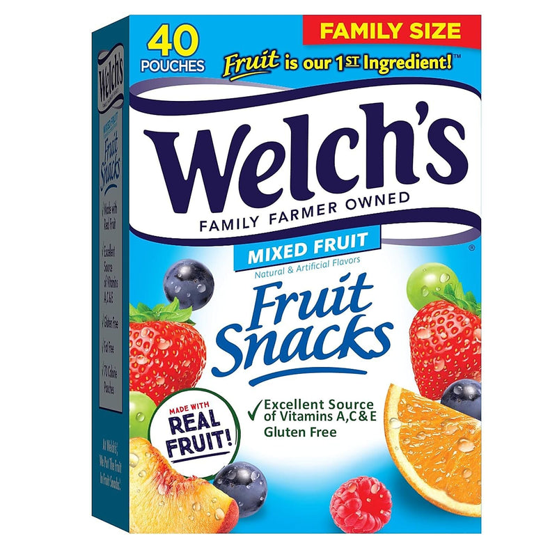 Welch's Gluten Free Mixed Fruit Snacks Gummies, 0.8 oz., 40/Box (PIM84068)
