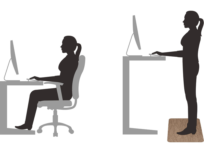 M + A Matting TuffComfort Anti-Fatigue Commercial Standing Desk Floor Mat, 6' x 2', Coal Black (5230232272107)