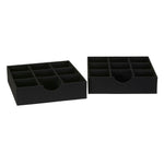 Household Essentials 9-Compartment Drawer Organizers, Black Linen, 2/Pack (7676-1)