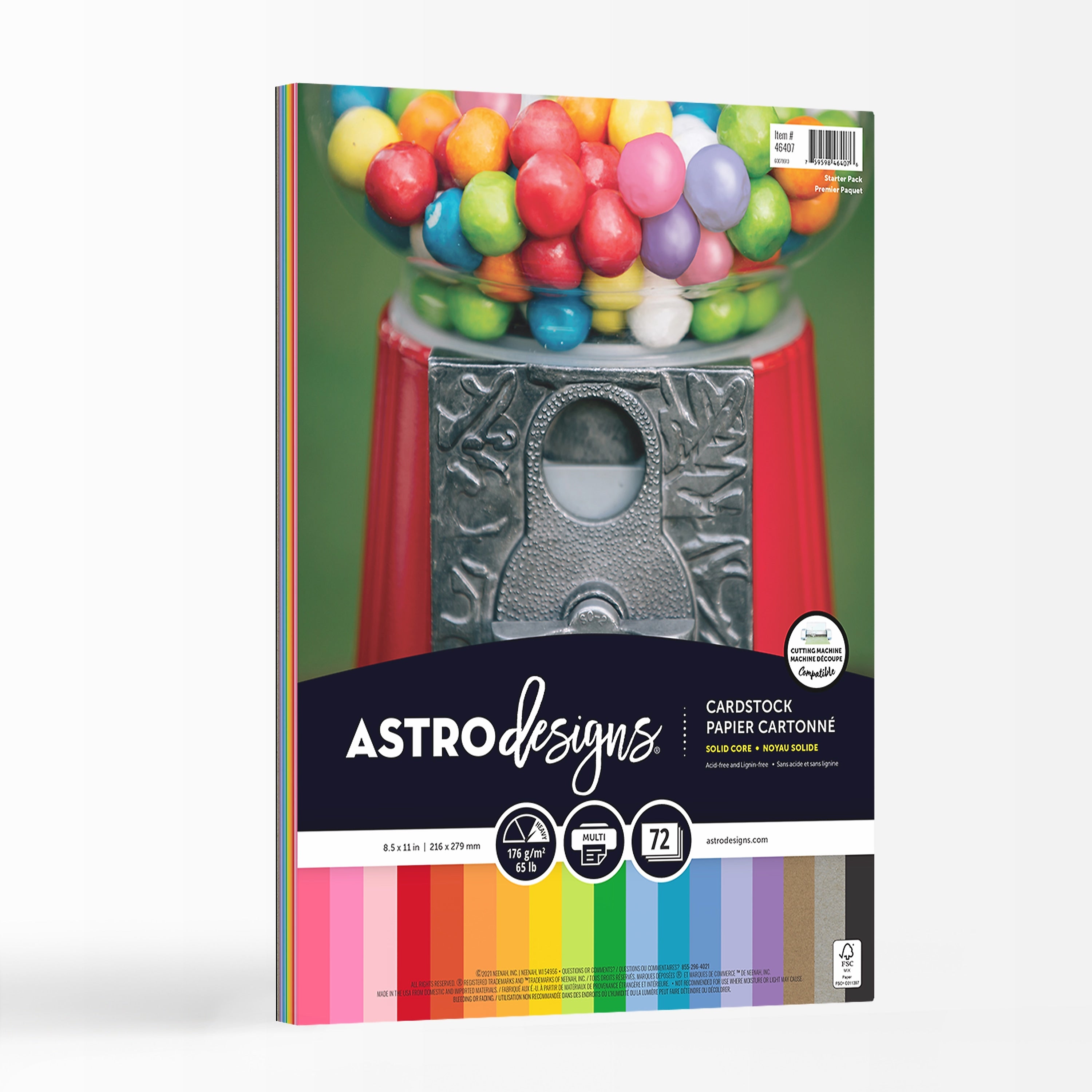 Neenah Paper Astrodesigns 65 lb. Cardstock Paper, 8.5" x 11", Starter Pack, 72 Sheets/Pack (46407-02)