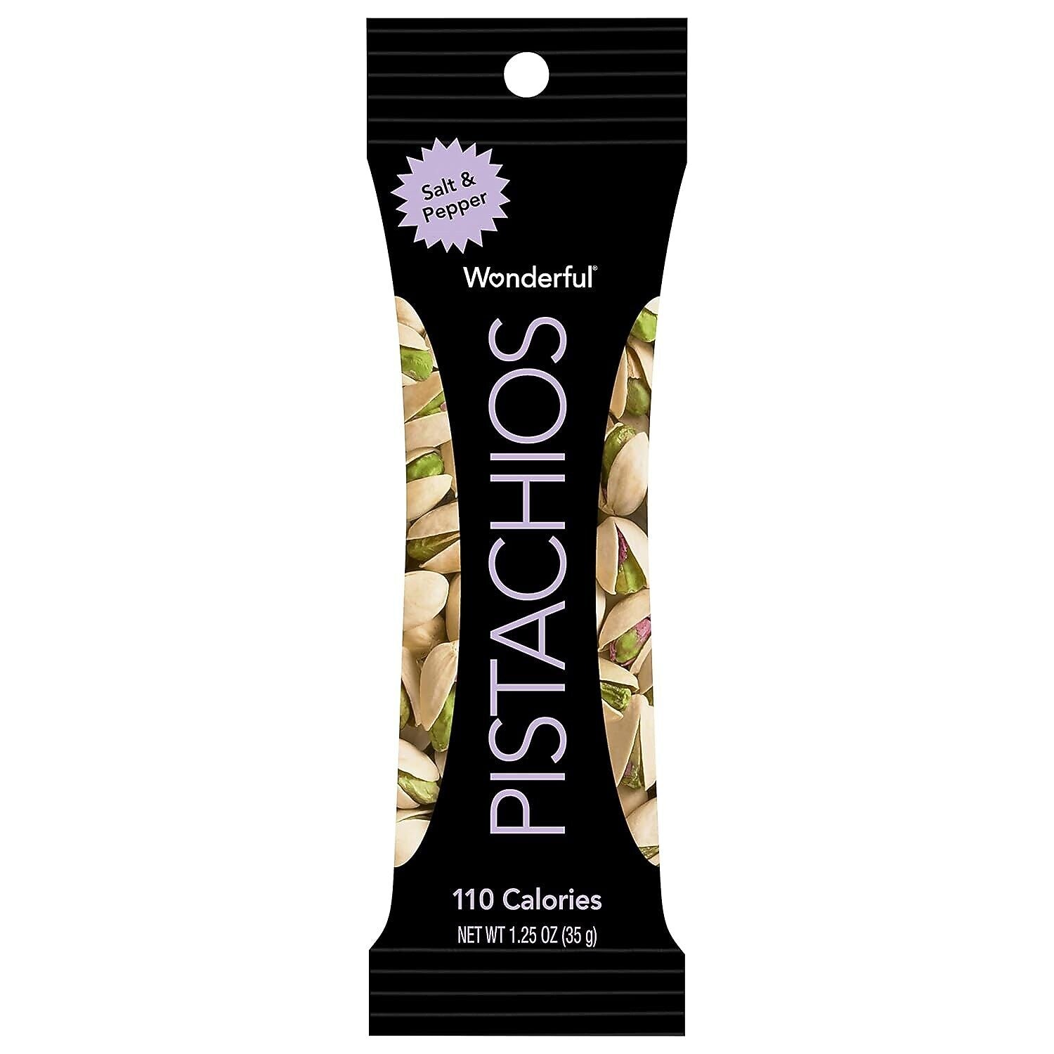 Wonderful Pistachios Salt & Pepper, In Shell, 1.25 oz., 12 Bags/Box (PAM091842A25S)