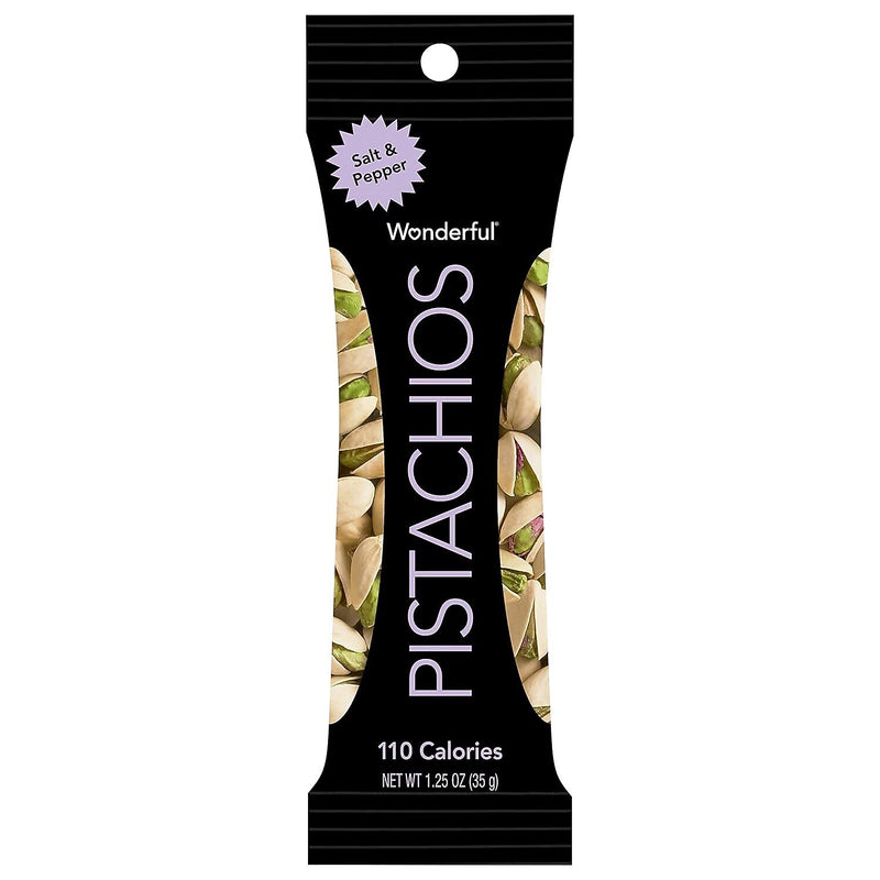 Wonderful Pistachios Salt & Pepper, In Shell, 1.25 oz., 12 Bags/Box (PAM091842A25S)